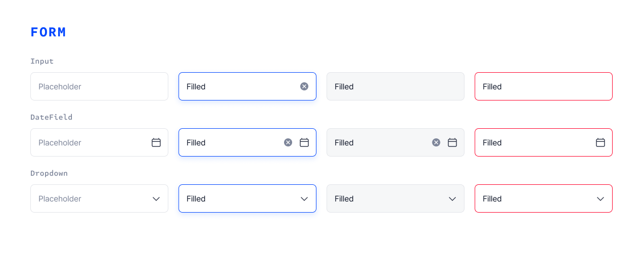 디자인 시스템 기반의 UI/UX 공통 가이드 FORM 예시