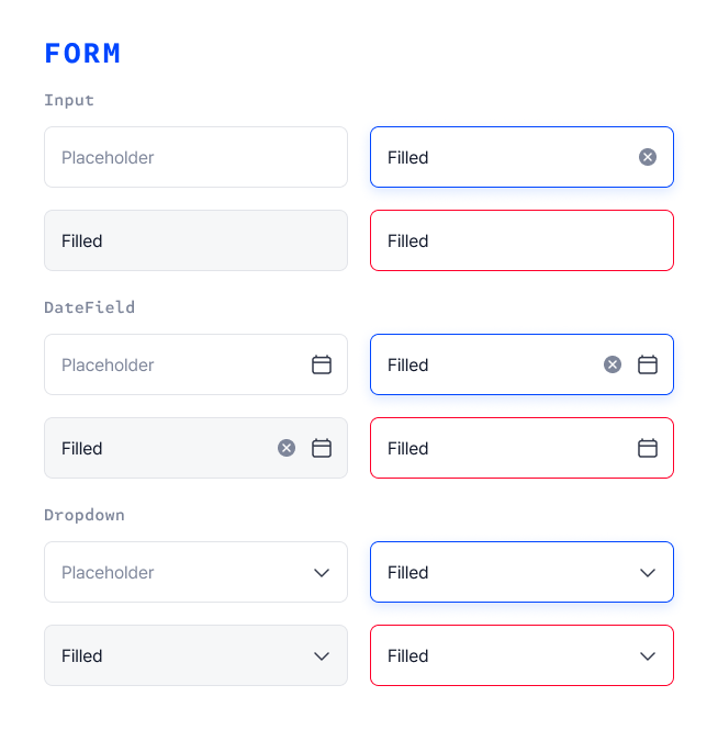 디자인 시스템 기반의 UI/UX 공통 가이드 FORM 예시